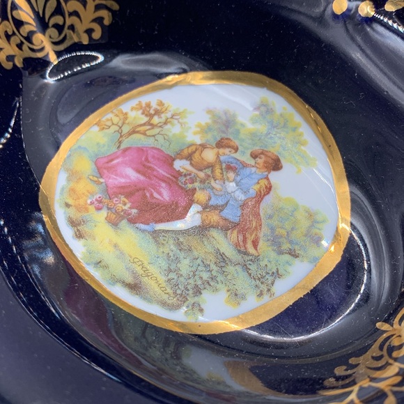 Rare Vintage Conalt Navy/ Gold 3 section Dish - Picture 3 of 8